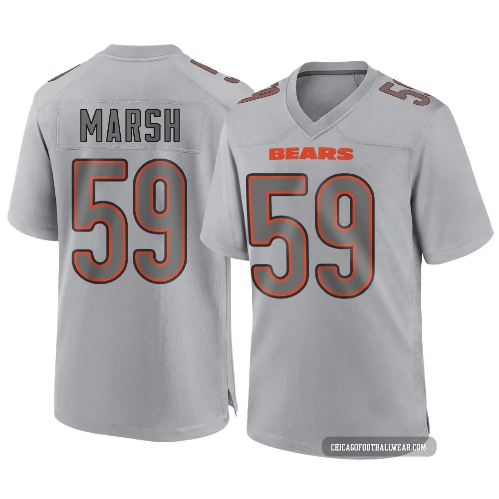 Cassius Marsh ＃59 Men's Game Chicago Bears Gray Atmosphere Fashion Jersey