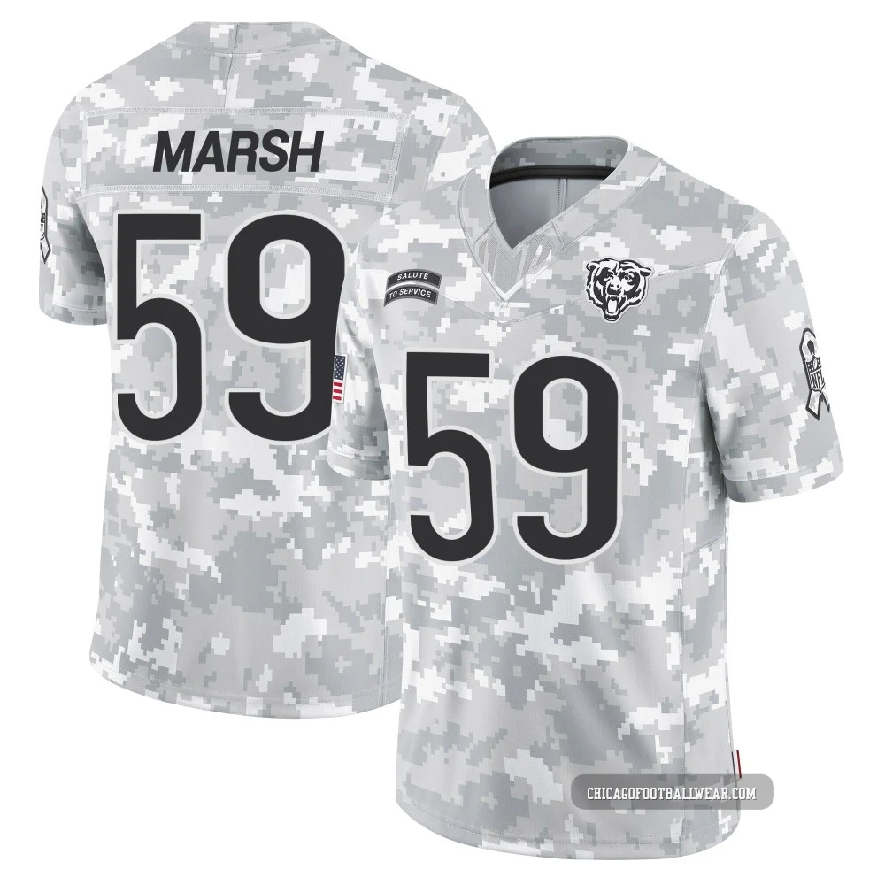 Cassius Marsh ＃59 Youth Limited Chicago Bears Arctic Camo 2024 Salute to Service Jersey