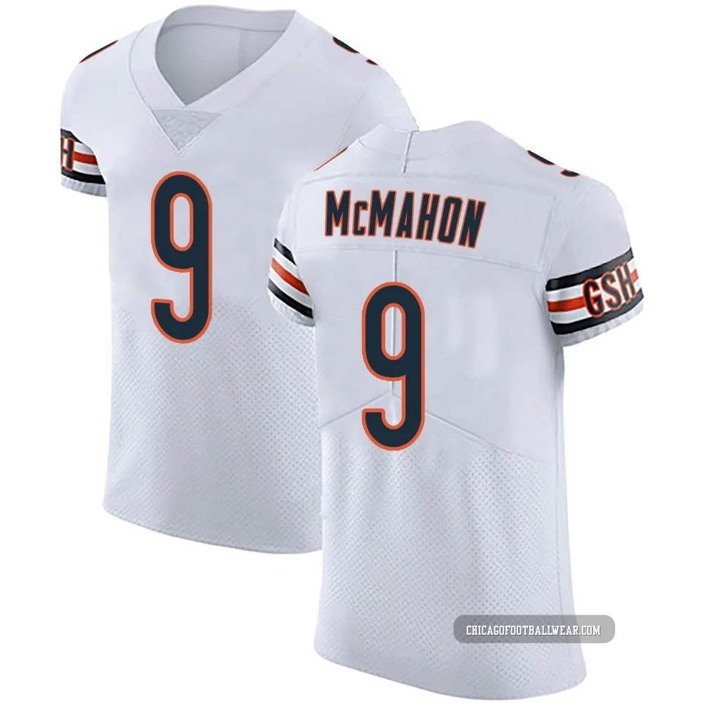 Jim McMahon ＃9 Men's Elite Chicago Bears White Vapor Untouchable Jersey