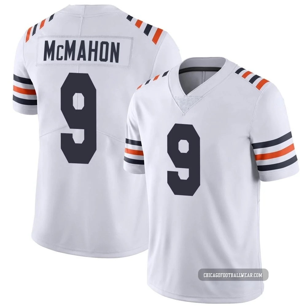 Jim McMahon ＃9 Men's Limited Chicago Bears White Alternate Classic Vapor Jersey