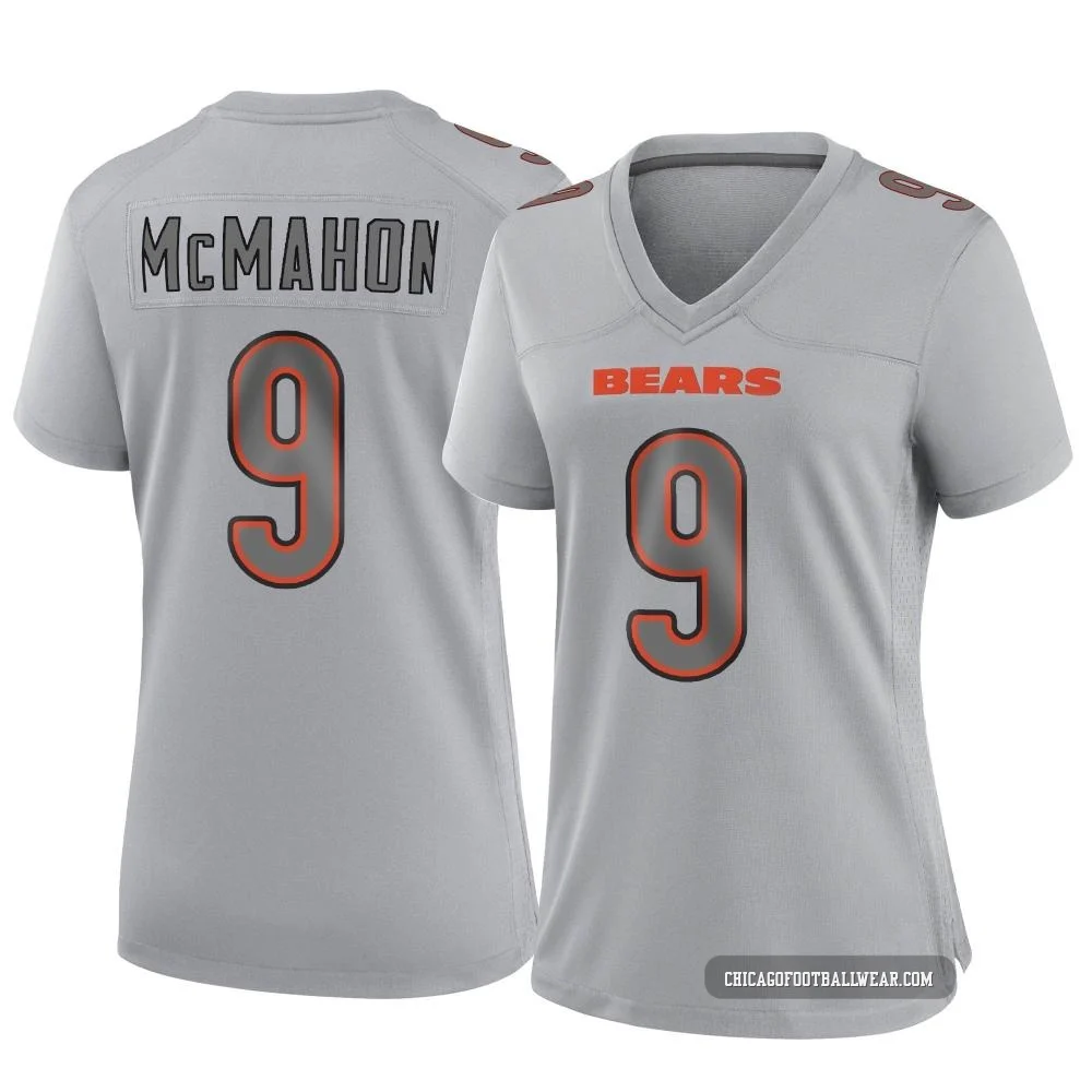 Jim McMahon ＃9 Women's Game Chicago Bears Gray Atmosphere Fashion Jersey