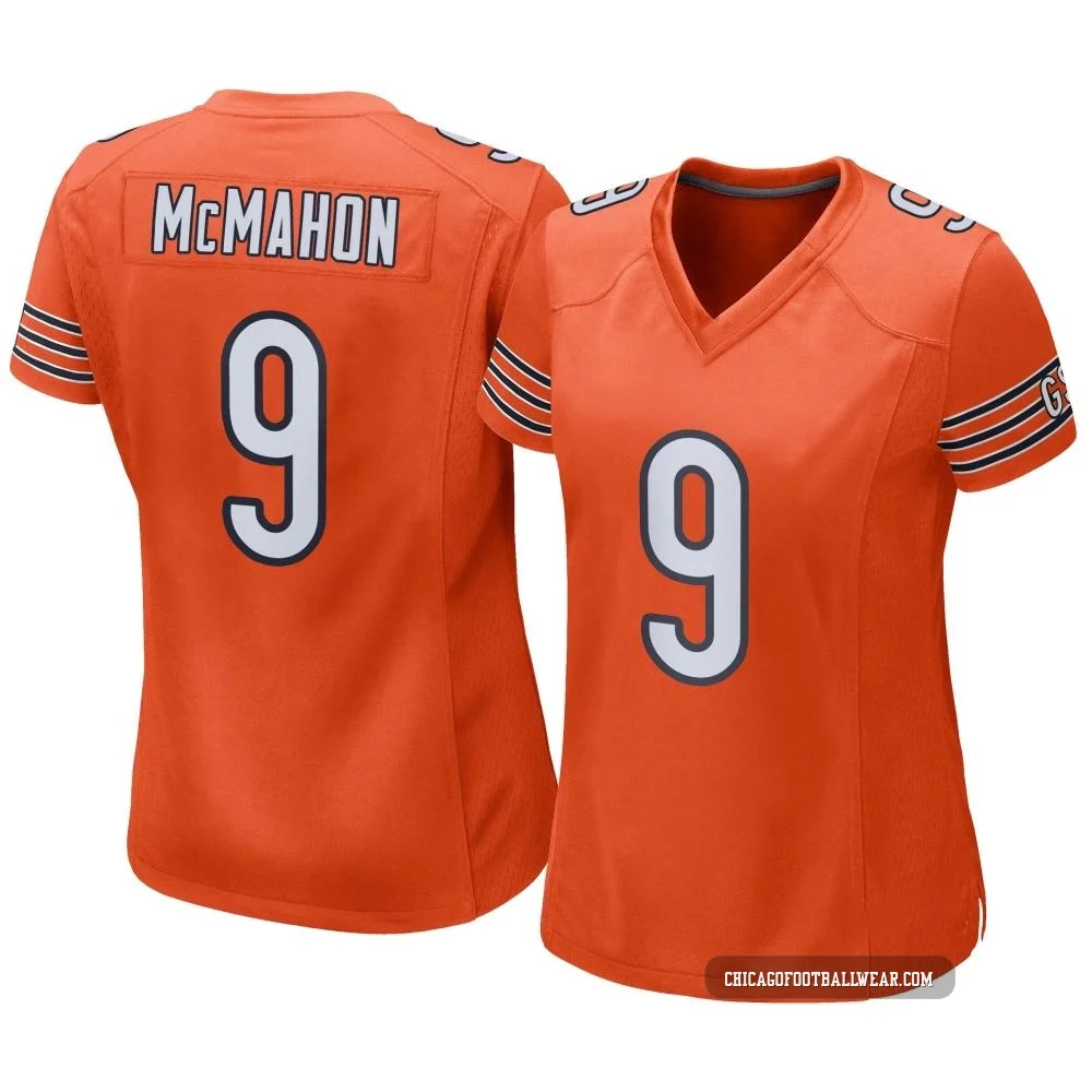 Jim McMahon ＃9 Women's Game Chicago Bears Orange Alternate Jersey