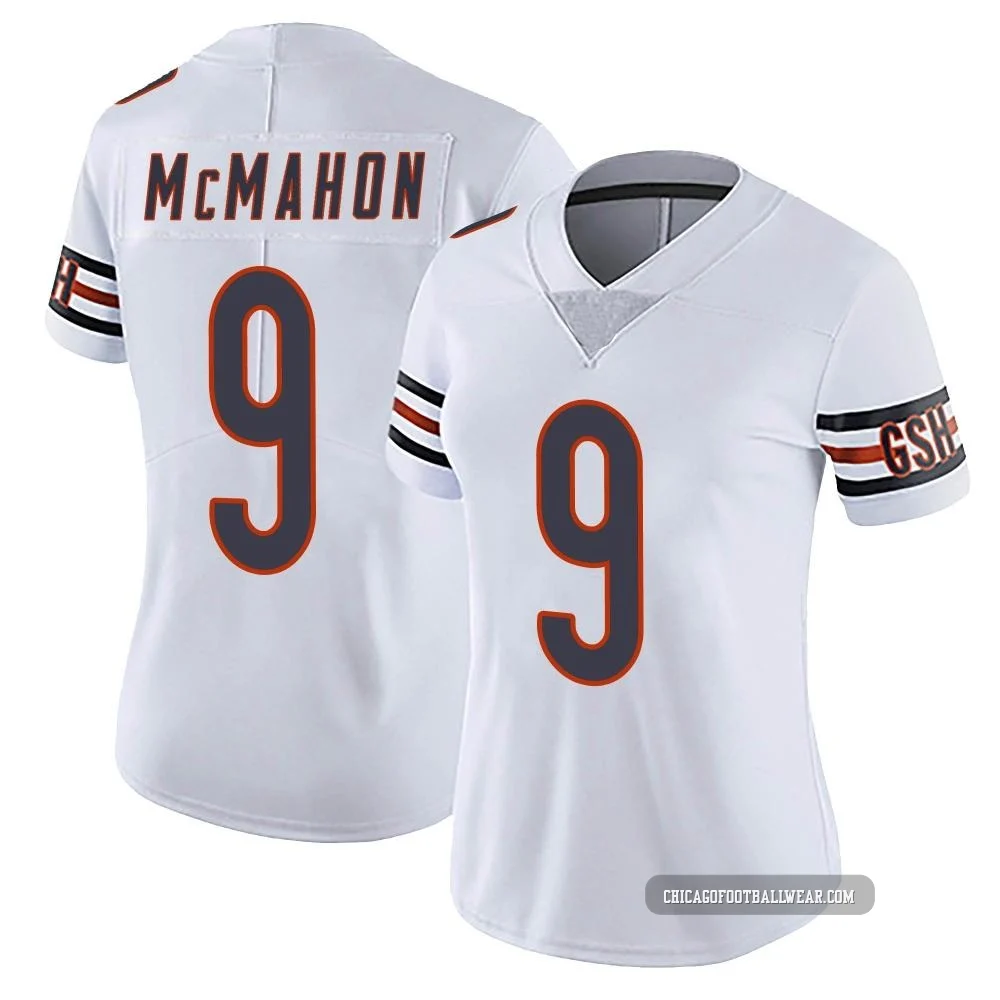Jim McMahon ＃9 Women's Limited Chicago Bears White Vapor Untouchable Jersey