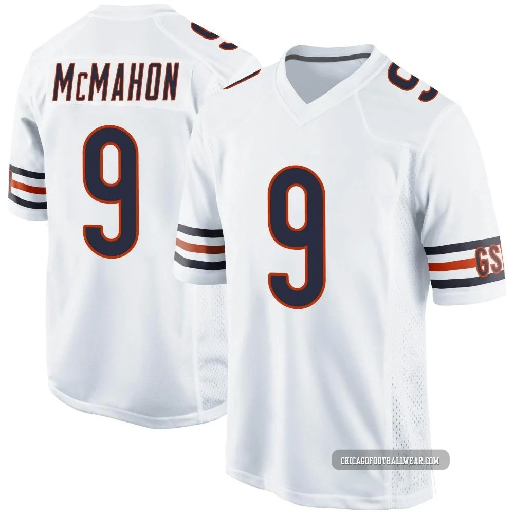 Jim McMahon ＃9 Youth Game Chicago Bears White Jersey