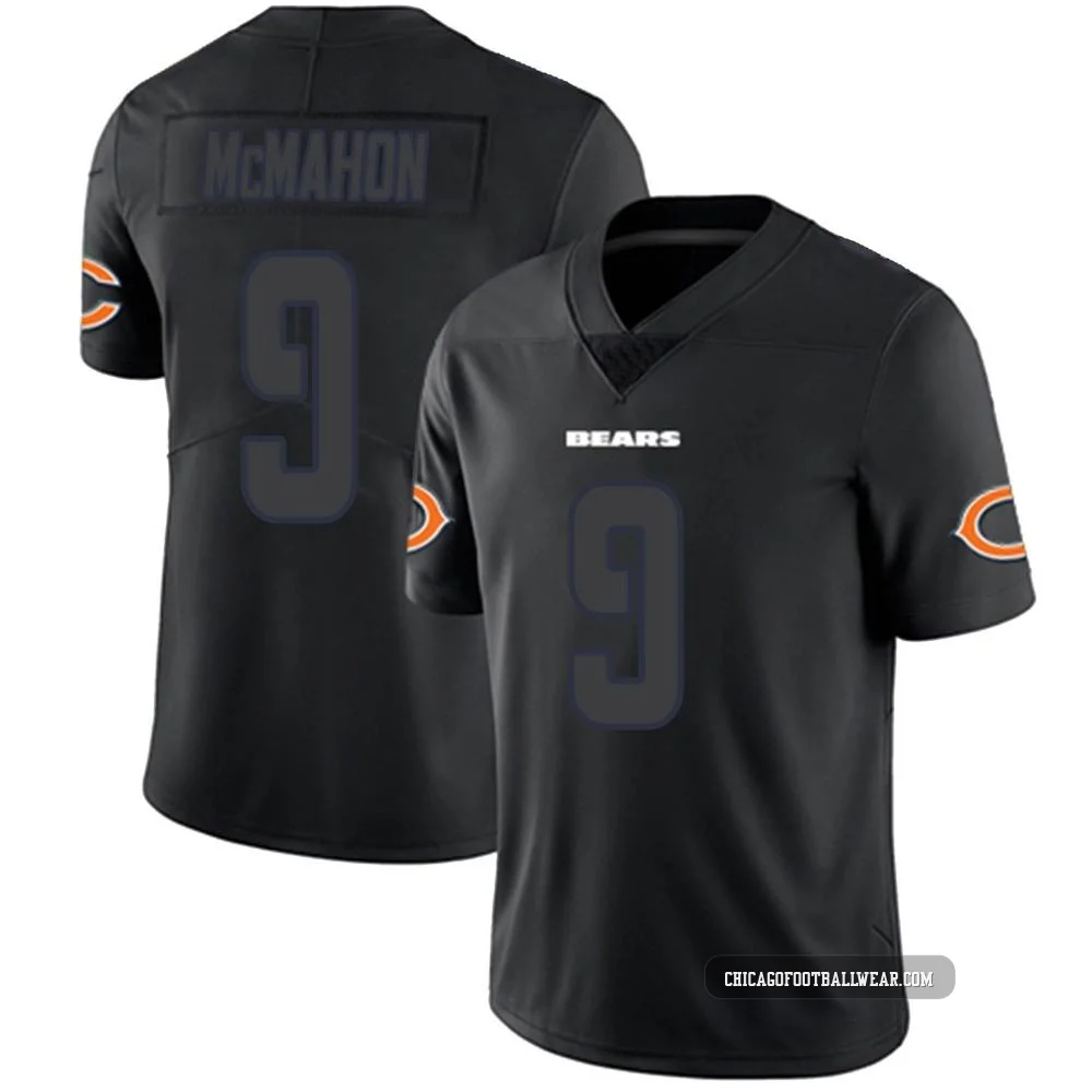 Jim McMahon ＃9 Youth Limited Chicago Bears Black Impact Jersey