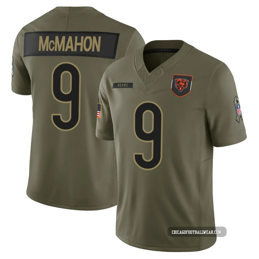 Jim McMahon ＃9 Youth Limited Chicago Bears Olive 2025 Salute to Service Jersey
