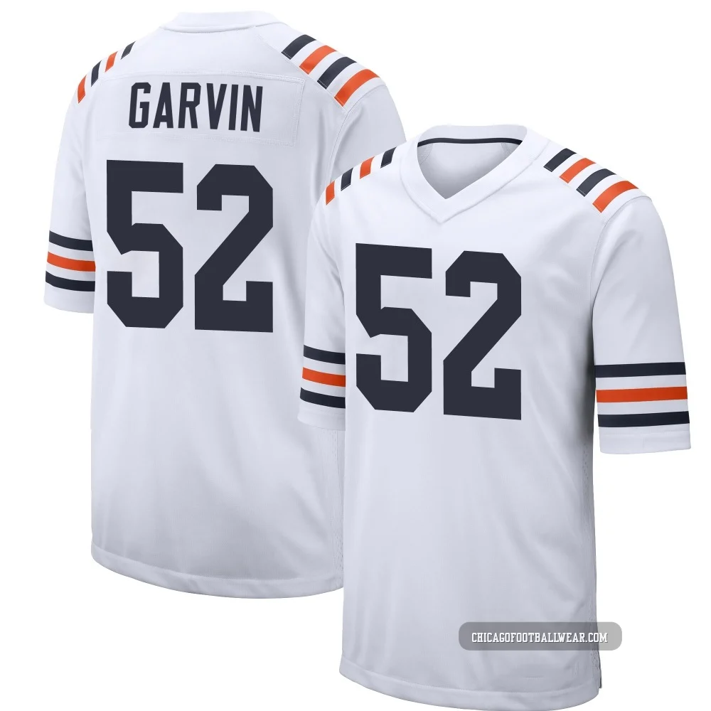 Jonathan Garvin ＃52 Men's Game Chicago Bears White Alternate Classic Jersey