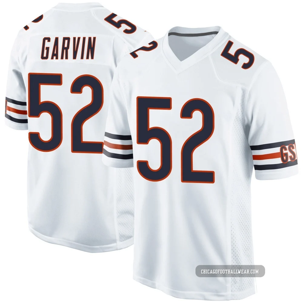 Jonathan Garvin ＃52 Men's Game Chicago Bears White Jersey