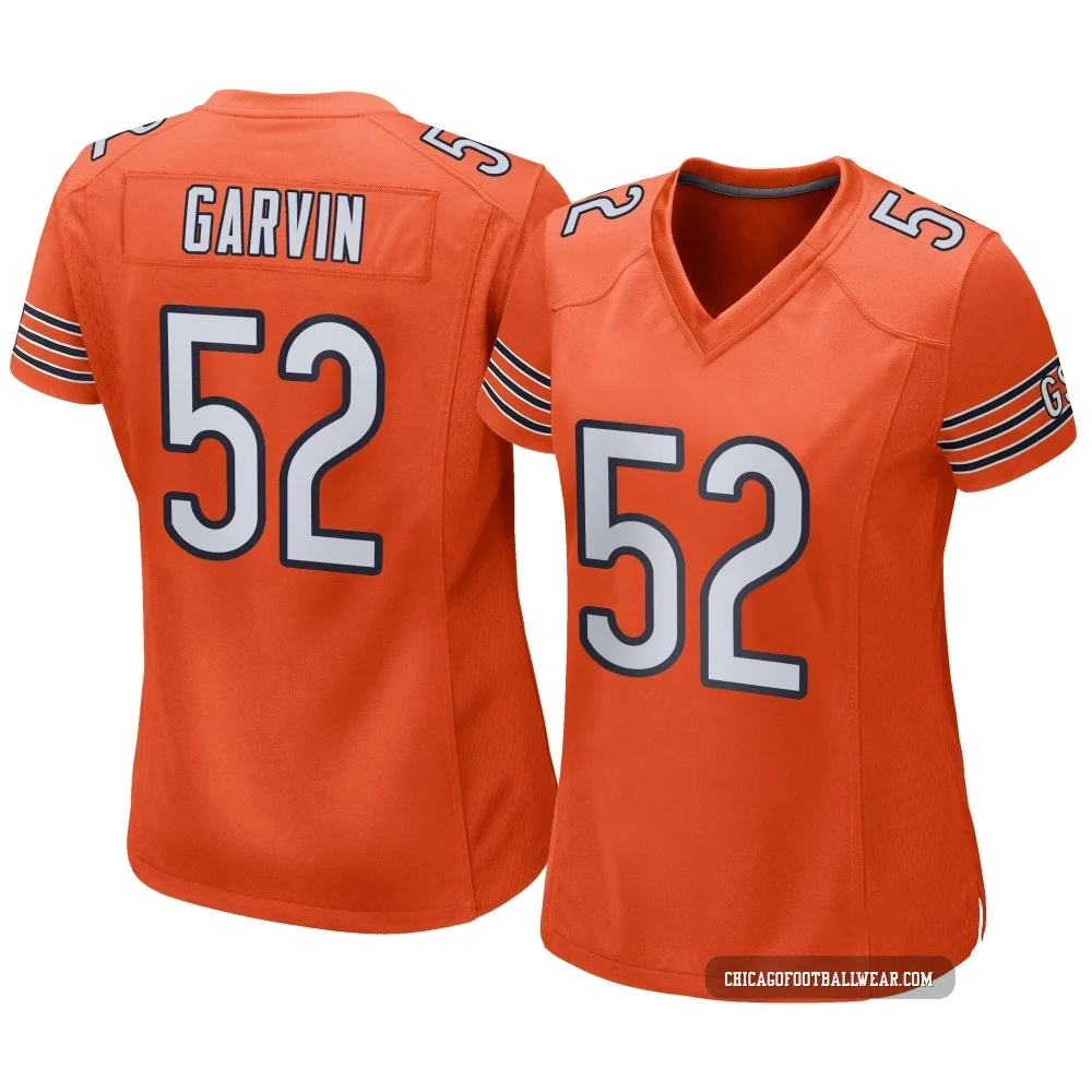 Jonathan Garvin ＃52 Women's Game Chicago Bears Orange Alternate Jersey