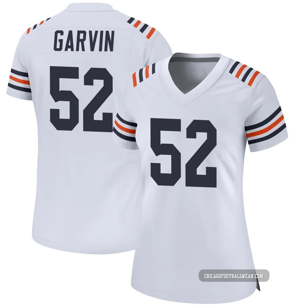 Jonathan Garvin ＃52 Women's Game Chicago Bears White Alternate Classic Jersey