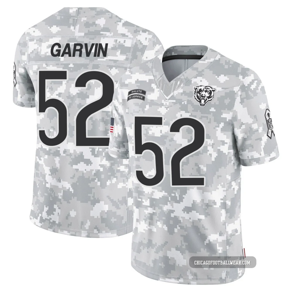 Jonathan Garvin ＃52 Youth Limited Chicago Bears Arctic Camo 2024 Salute to Service Jersey