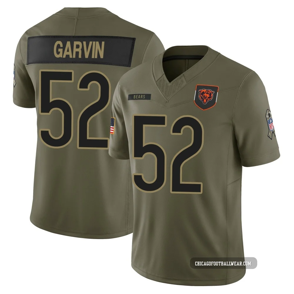 Jonathan Garvin ＃52 Youth Limited Chicago Bears Olive 2025 Salute to Service Jersey