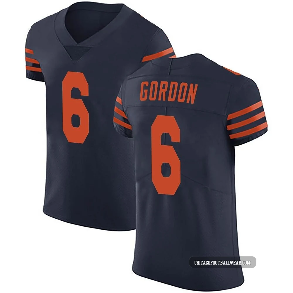 Kyler Gordon ＃6 Men's Elite Chicago Bears Navy Blue Alternate Vapor Untouchable Jersey