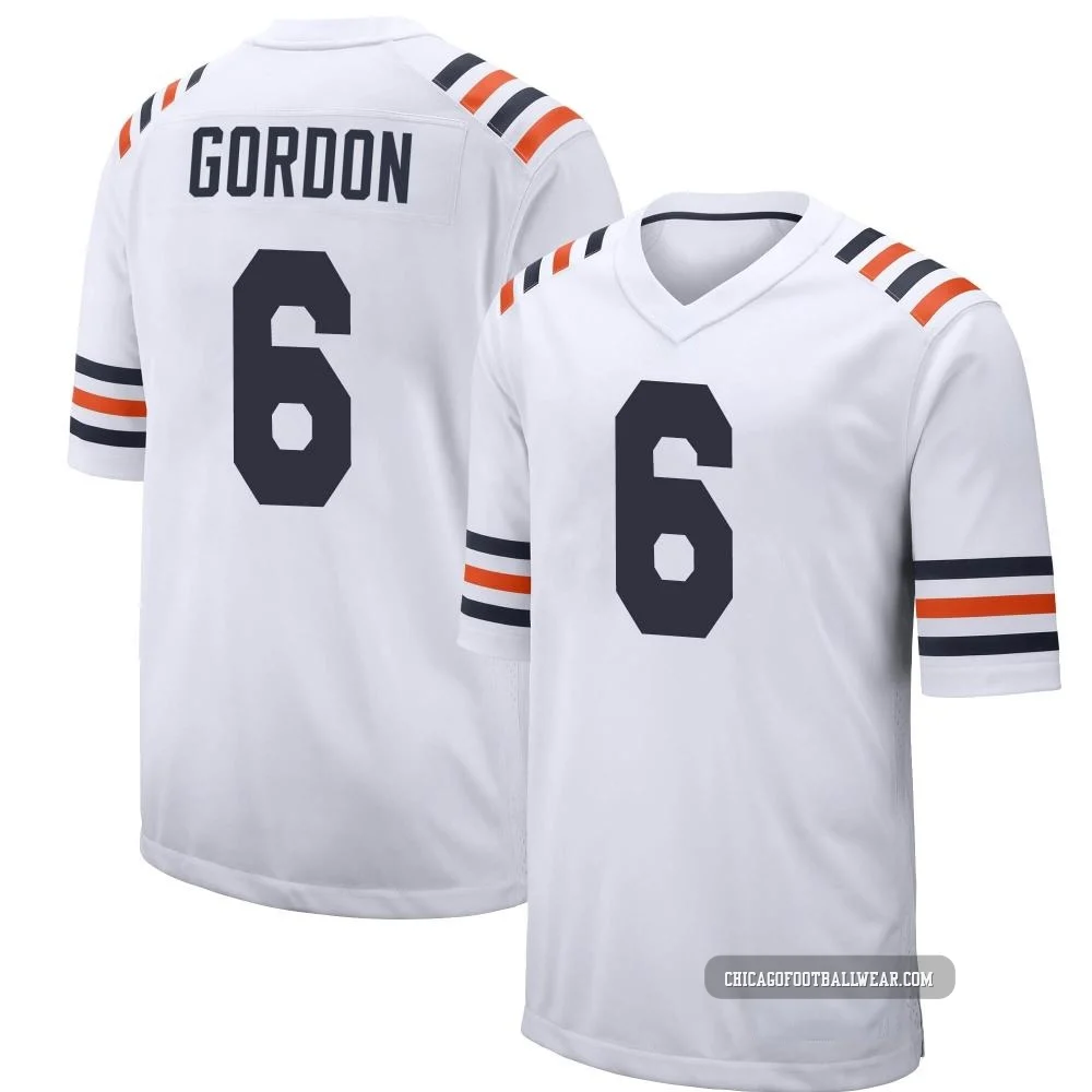 Kyler Gordon ＃6 Men's Game Chicago Bears White Alternate Classic Jersey