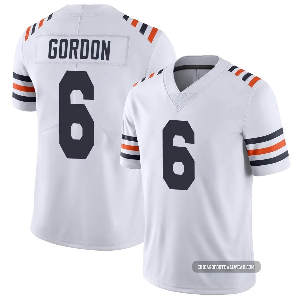 Kyler Gordon ＃6 Men's Limited Chicago Bears White Alternate Classic Vapor Jersey