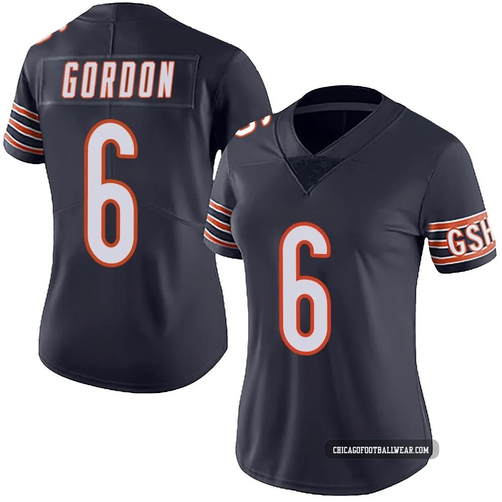 Kyler Gordon ＃6 Women's Limited Chicago Bears Navy Team Color Vapor Untouchable Jersey