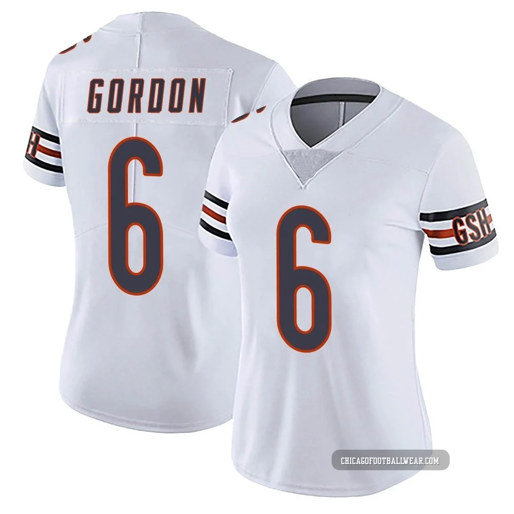 Kyler Gordon ＃6 Women's Limited Chicago Bears White Vapor Untouchable Jersey