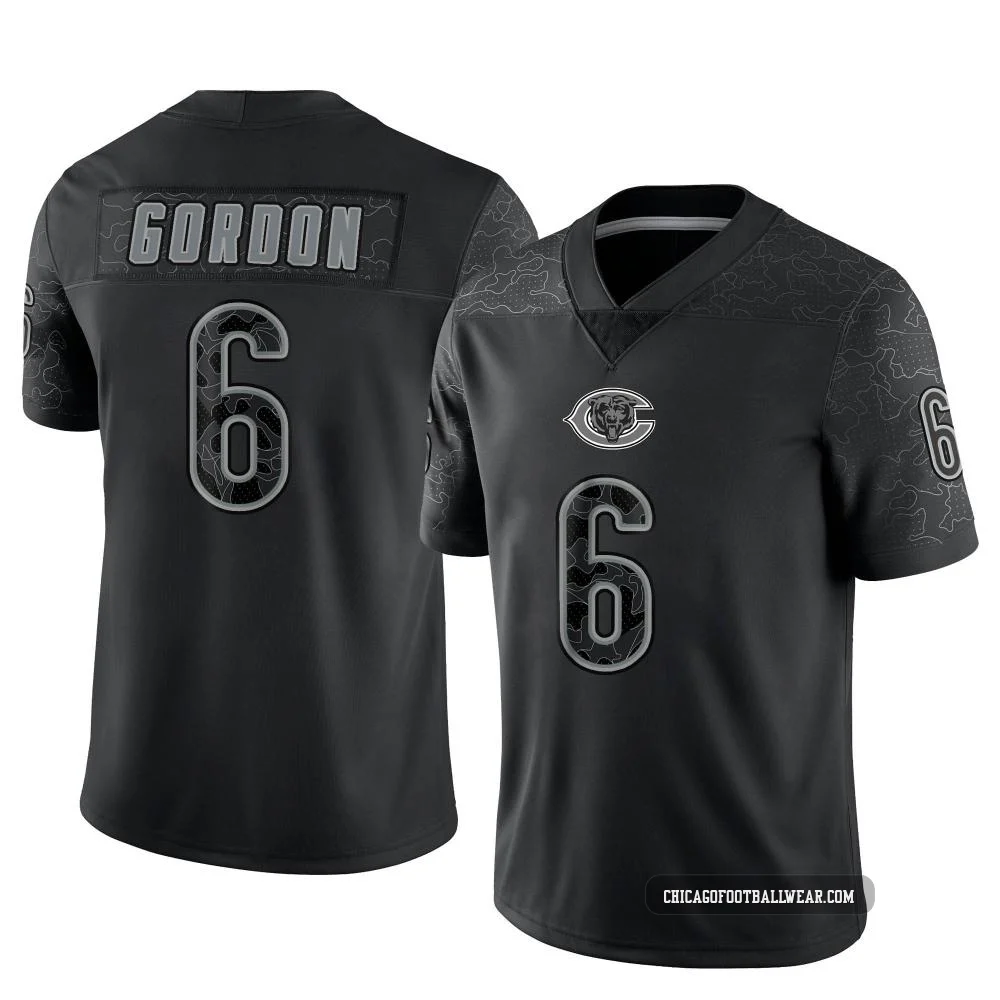 Kyler Gordon ＃6 Youth Limited Chicago Bears Black Reflective Jersey