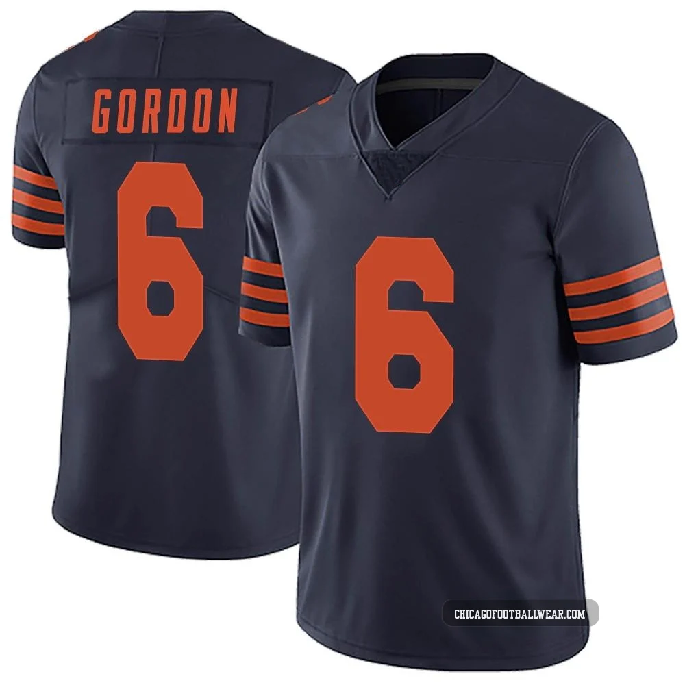 Kyler Gordon ＃6 Youth Limited Chicago Bears Navy Blue Alternate Vapor Untouchable Jersey