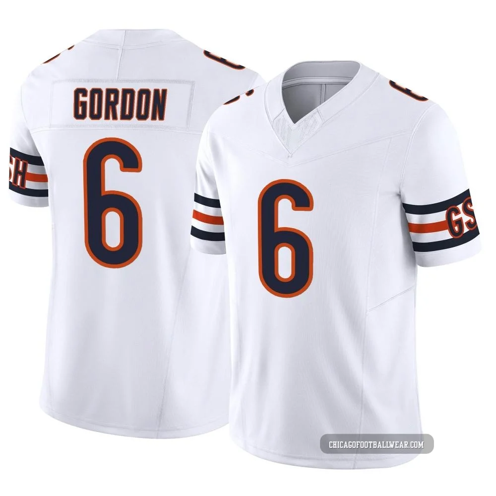Kyler Gordon ＃6 Youth Limited Chicago Bears White Vapor F.U.S.E. Jersey