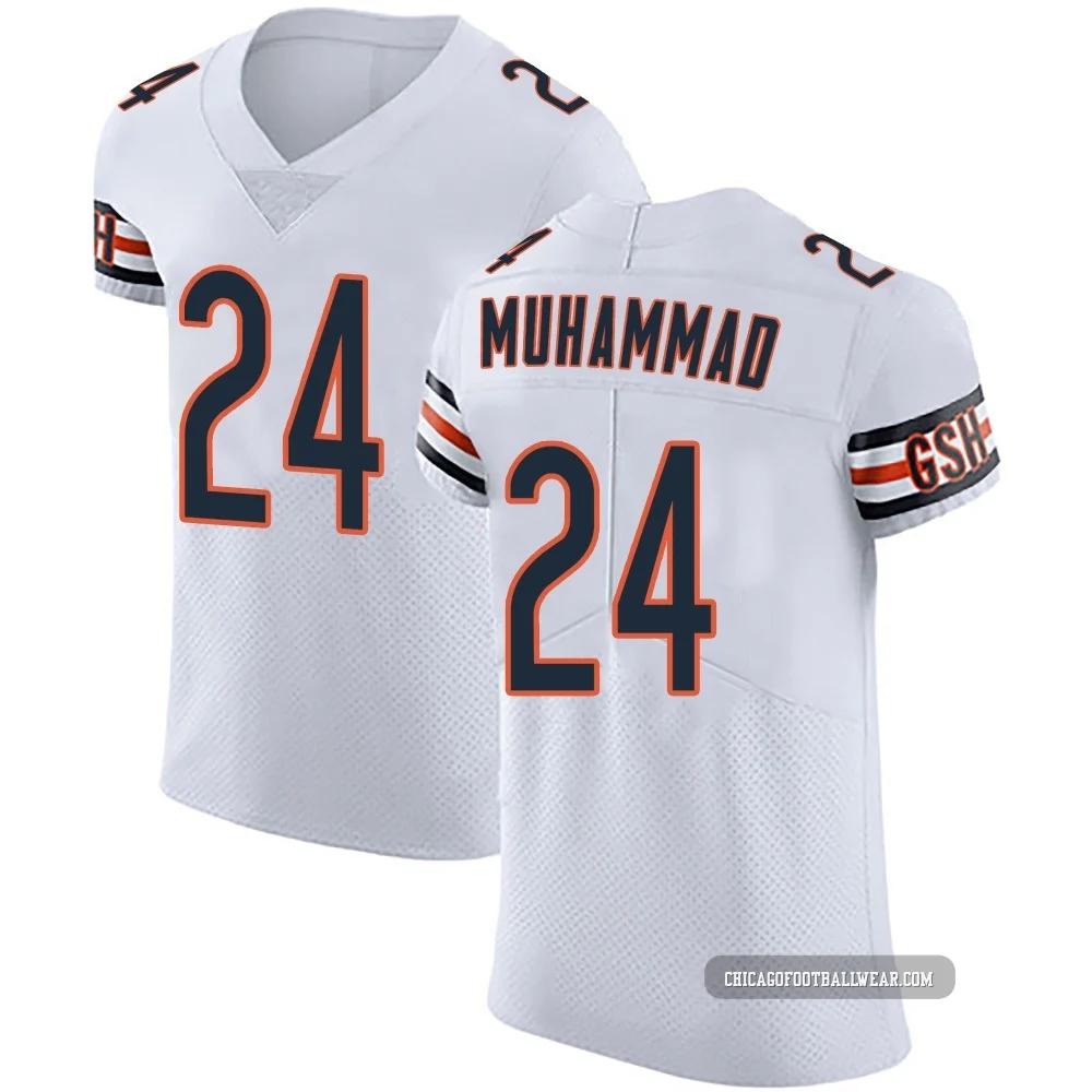 Malik Muhammad ＃24 Men's Elite Chicago Bears White Vapor Untouchable Jersey