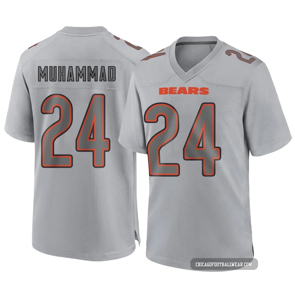 Malik Muhammad ＃24 Men's Game Chicago Bears Gray Atmosphere Fashion Jersey