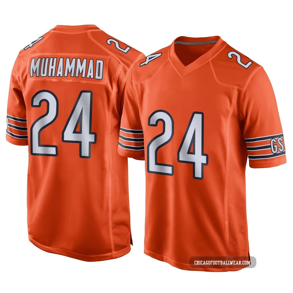 Malik Muhammad ＃24 Men's Game Chicago Bears Orange Alternate Jersey