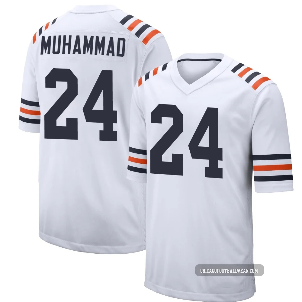 Malik Muhammad ＃24 Men's Game Chicago Bears White Alternate Classic Jersey
