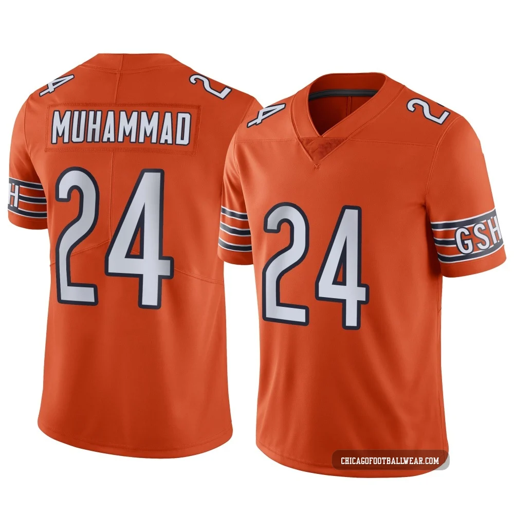 Malik Muhammad ＃24 Men's Limited Chicago Bears Orange Alternate Vapor Jersey