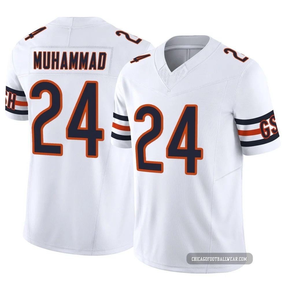 Malik Muhammad ＃24 Men's Limited Chicago Bears White Vapor F.U.S.E. Jersey