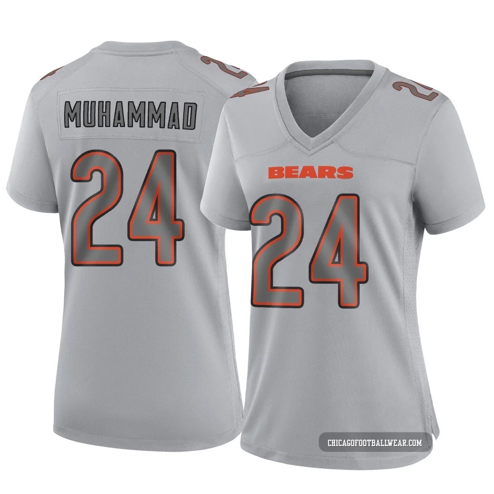 Malik Muhammad ＃24 Women's Game Chicago Bears Gray Atmosphere Fashion Jersey