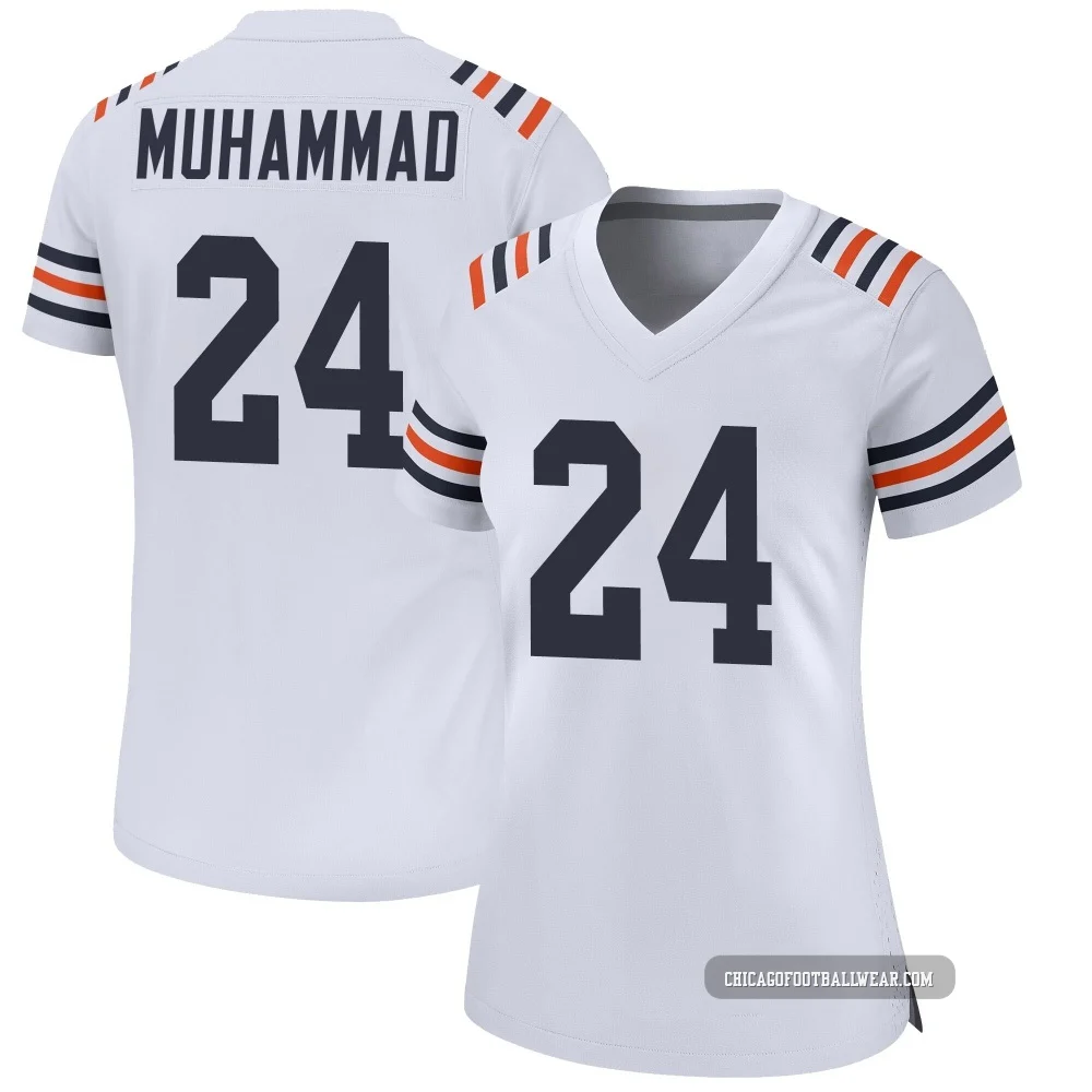 Malik Muhammad ＃24 Women's Game Chicago Bears White Alternate Classic Jersey