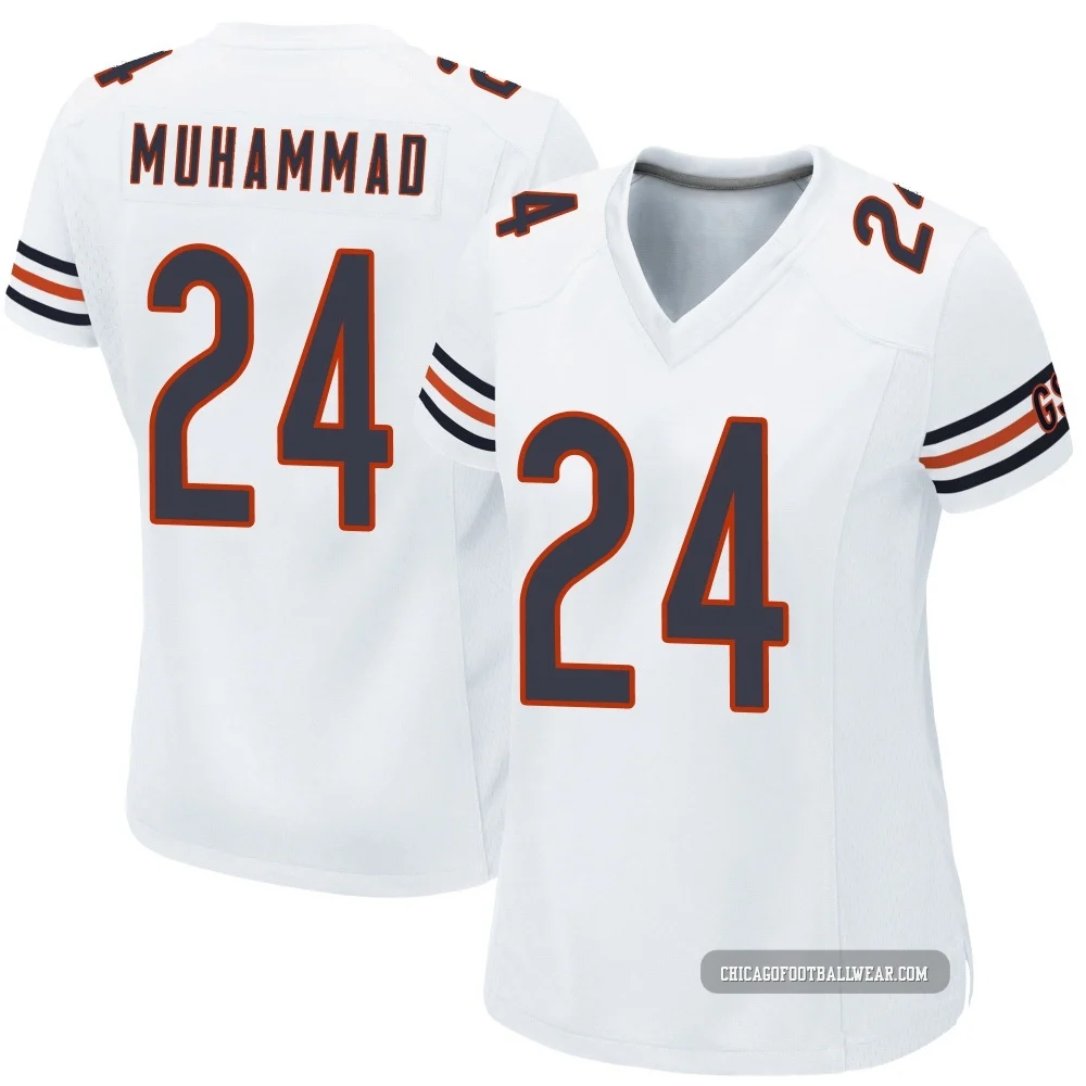 Malik Muhammad ＃24 Women's Game Chicago Bears White Jersey