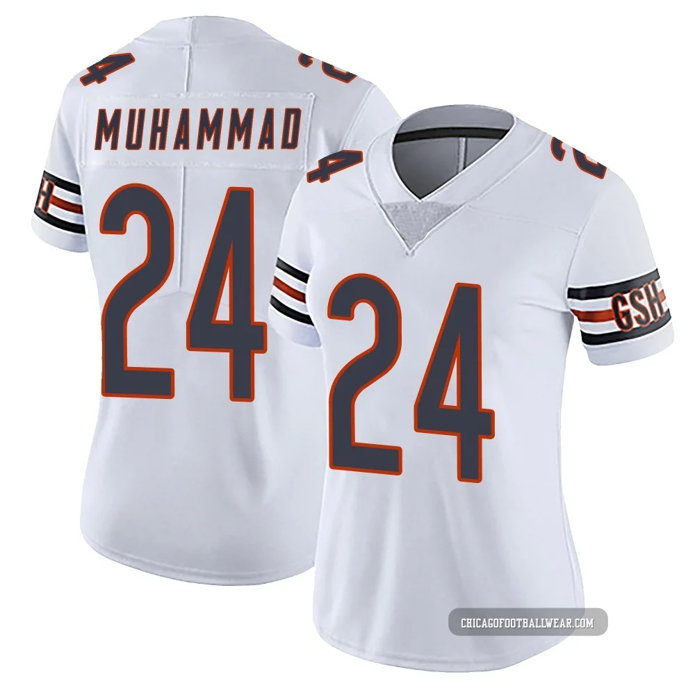 Malik Muhammad ＃24 Women's Limited Chicago Bears White Vapor Untouchable Jersey