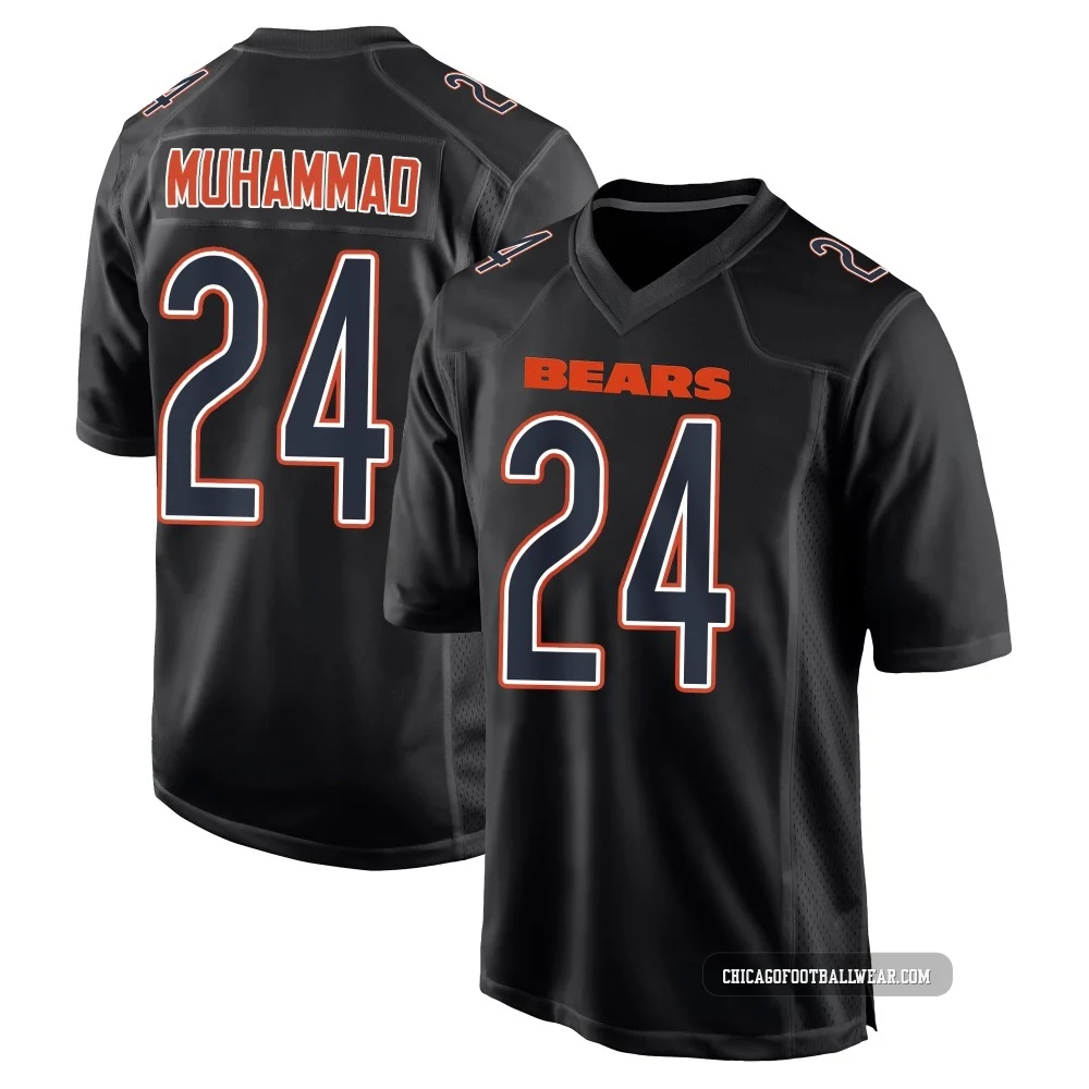 Malik Muhammad ＃24 Youth Game Chicago Bears Black Carbon Fashion Jersey