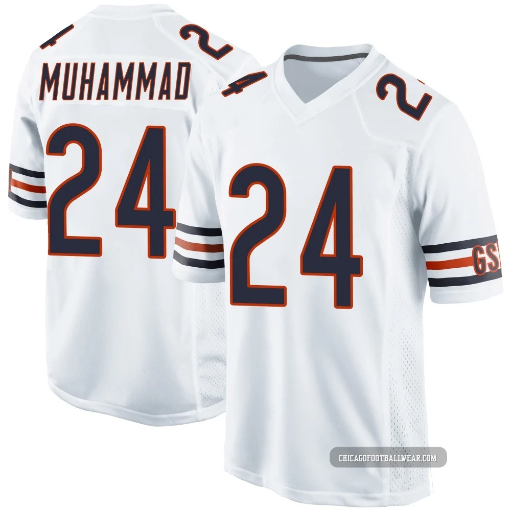 Malik Muhammad ＃24 Youth Game Chicago Bears White Jersey
