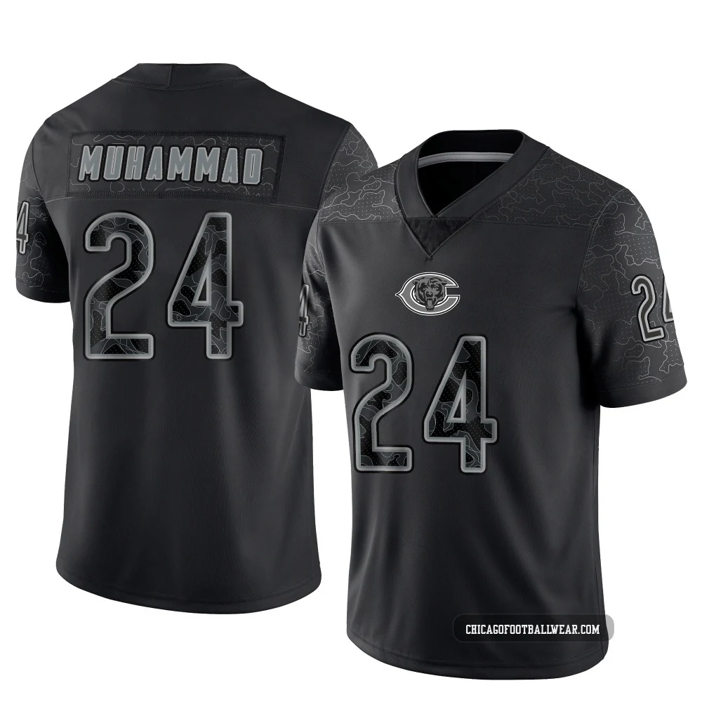 Malik Muhammad ＃24 Youth Limited Chicago Bears Black Reflective Jersey