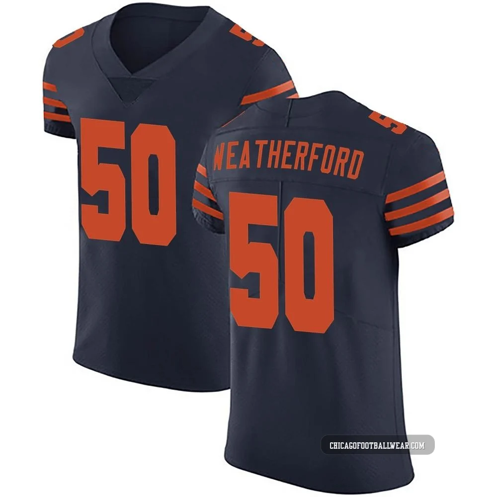 Sterling Weatherford ＃50 Men's Elite Chicago Bears Navy Blue Alternate Vapor Untouchable Jersey
