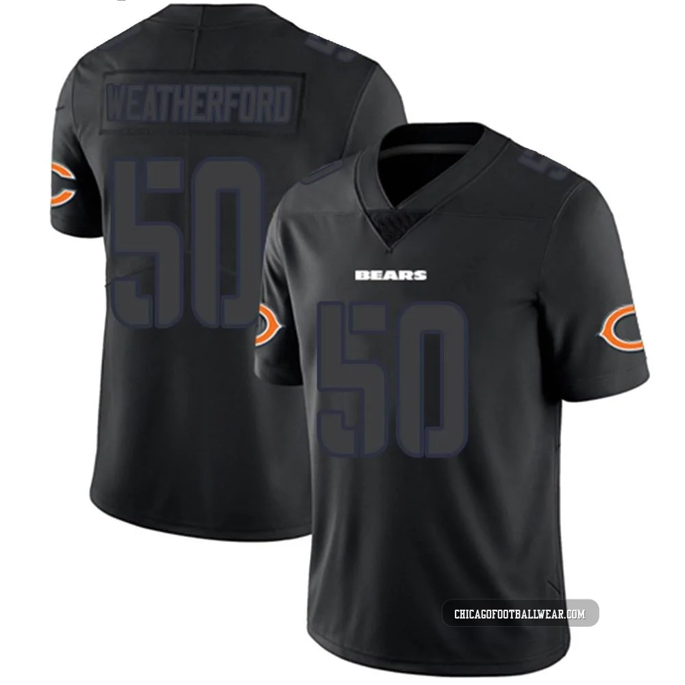 Sterling Weatherford ＃50 Youth Limited Chicago Bears Black Impact Jersey