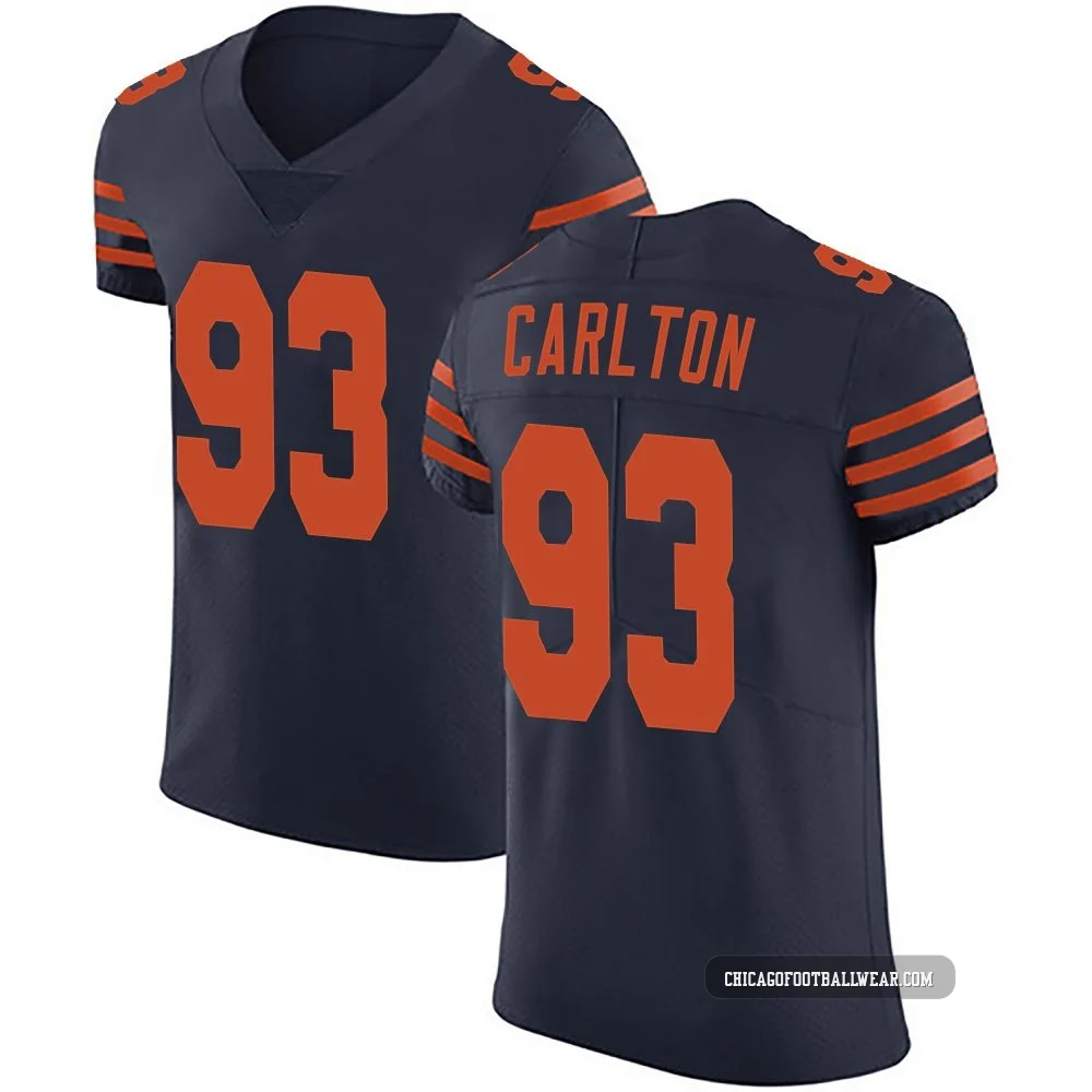 Xavier Carlton ＃93 Men's Elite Chicago Bears Navy Blue Alternate Vapor Untouchable Jersey