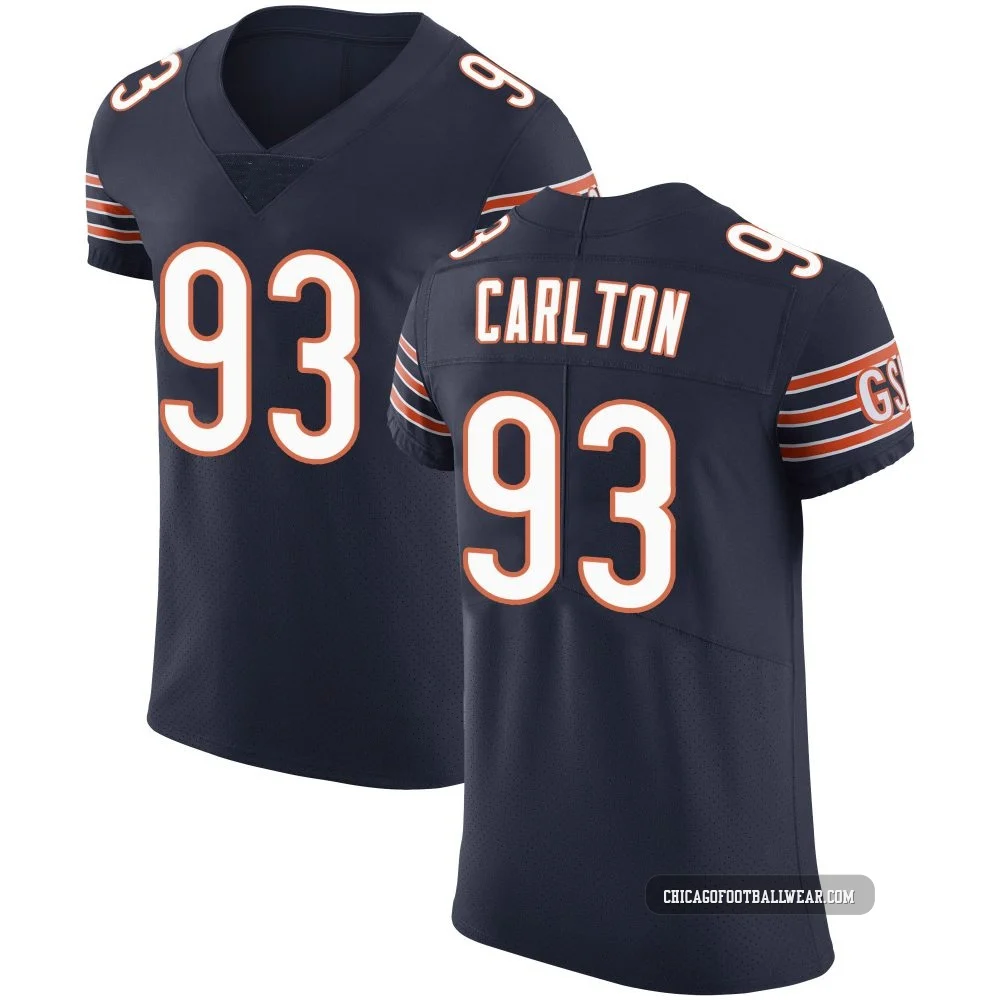 Xavier Carlton ＃93 Men's Elite Chicago Bears Navy Team Color Vapor Untouchable Jersey