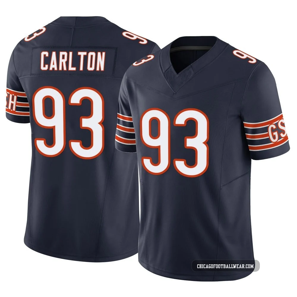 Xavier Carlton ＃93 Men's Limited Chicago Bears Navy Vapor F.U.S.E. Jersey