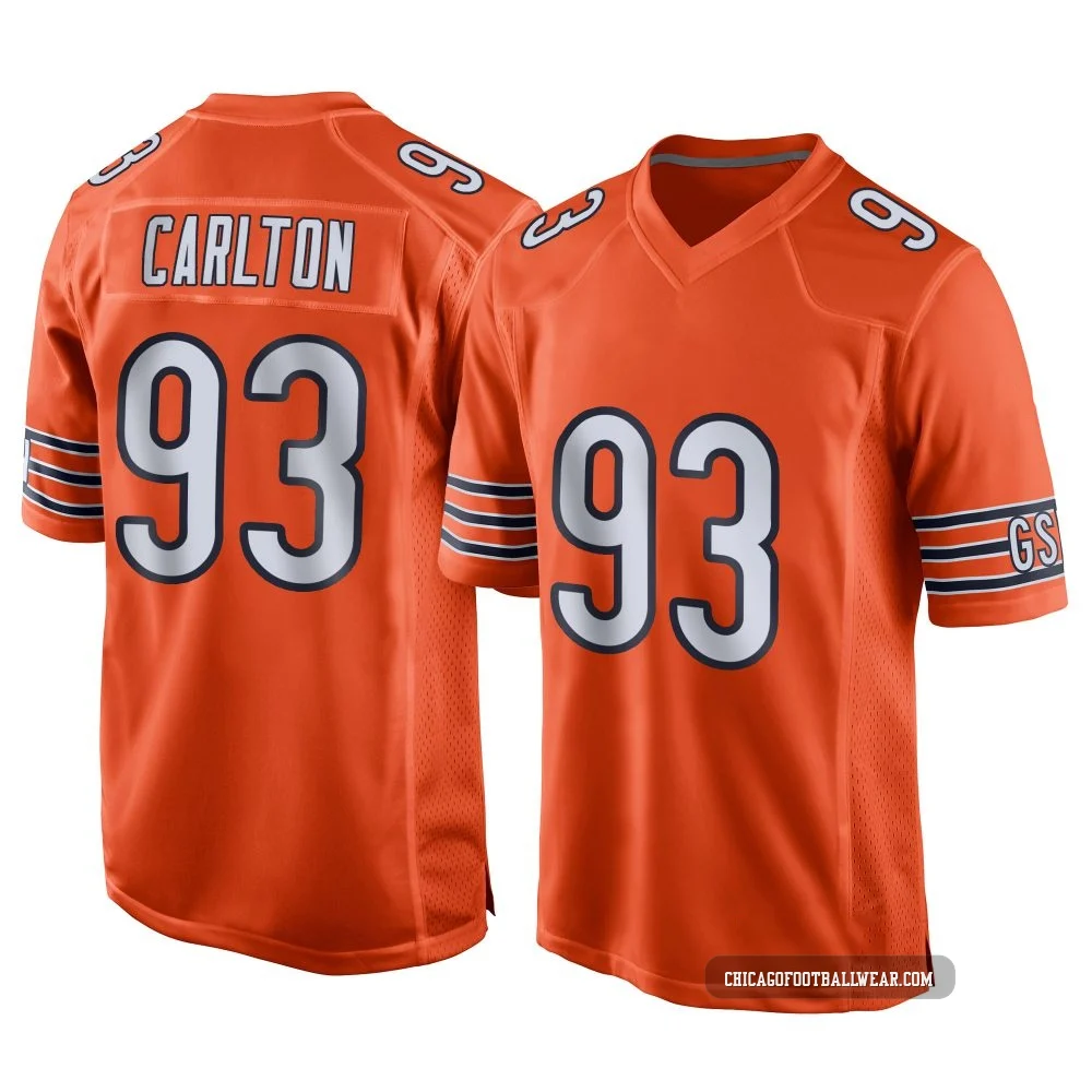 Xavier Carlton ＃93 Youth Game Chicago Bears Orange Alternate Jersey