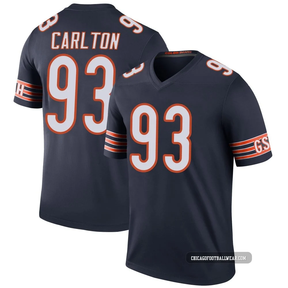 Xavier Carlton ＃93 Youth Legend Chicago Bears Navy Color Rush Jersey