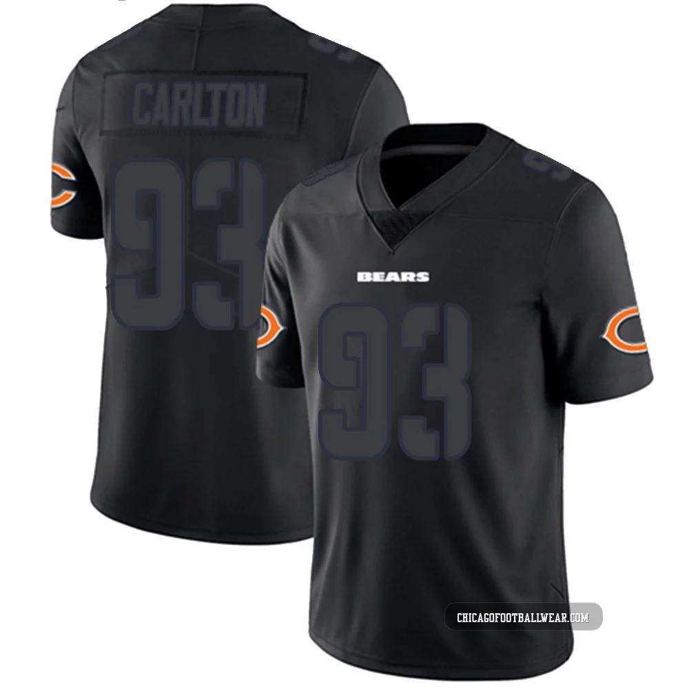 Xavier Carlton ＃93 Youth Limited Chicago Bears Black Impact Jersey
