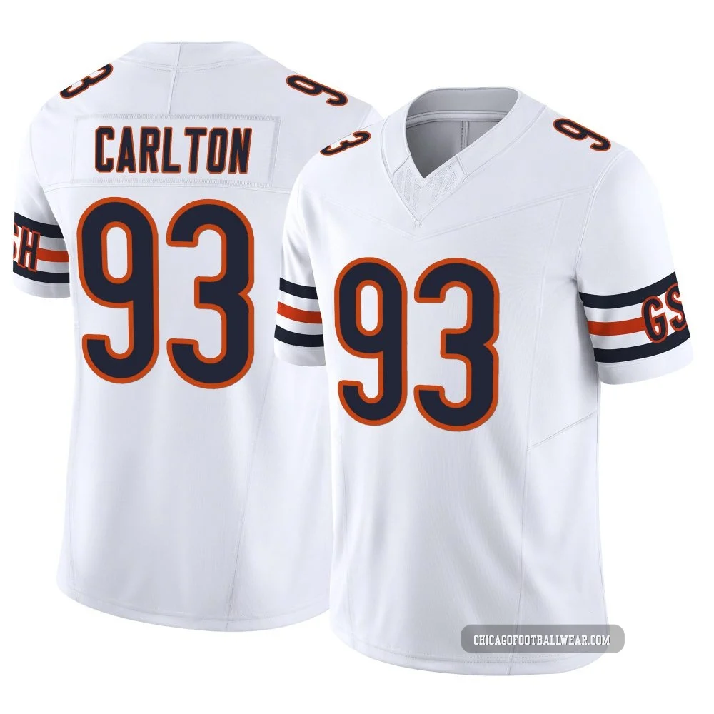 Xavier Carlton ＃93 Youth Limited Chicago Bears White Vapor F.U.S.E. Jersey